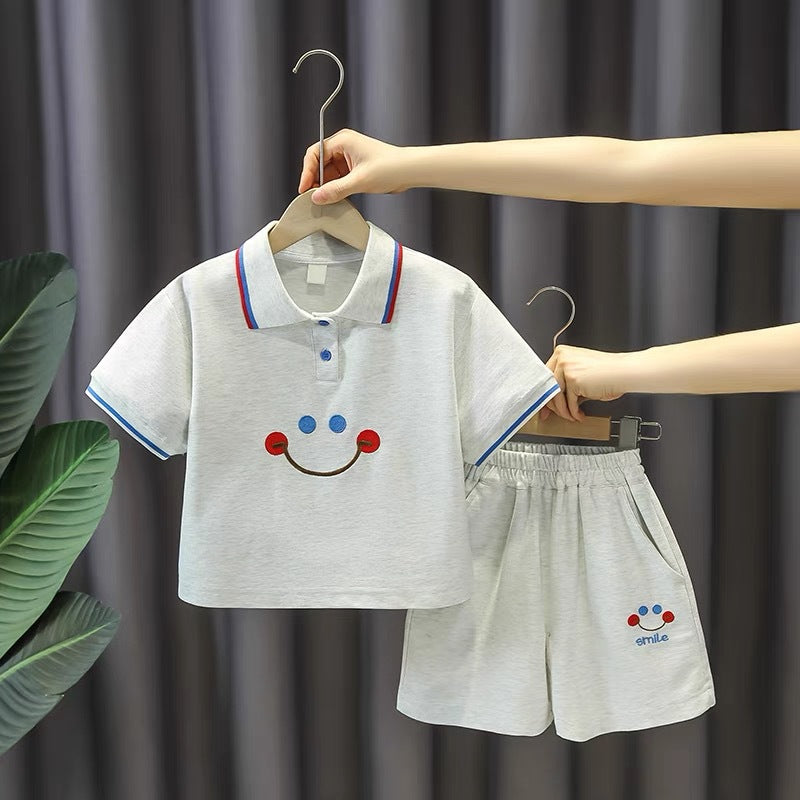 Boys' summer outfit set : stylish and cool baby clothes, trendy kids' summer short-sleeve top