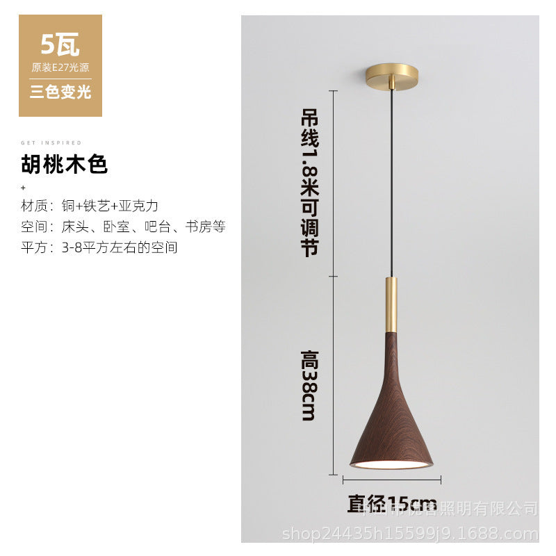 Long-term Internet celebrity bedside chandelier creative personality bedroom light cream wind master bedroom designer minimalist bar lighting