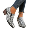 Export autumnew arrival pointed leopard print mid-heeled short boots large size elastic band thick heel cross-border chelsea boots for women