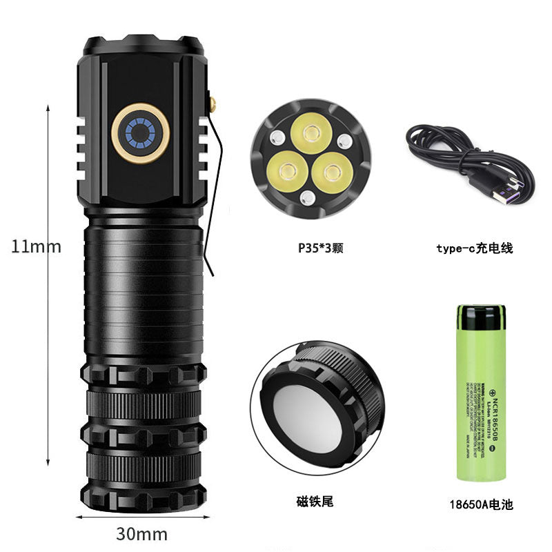Cross-border new LED strong light long-distance flashlight super bright mini portable small flashlight, outdoor multi-function clip hat light