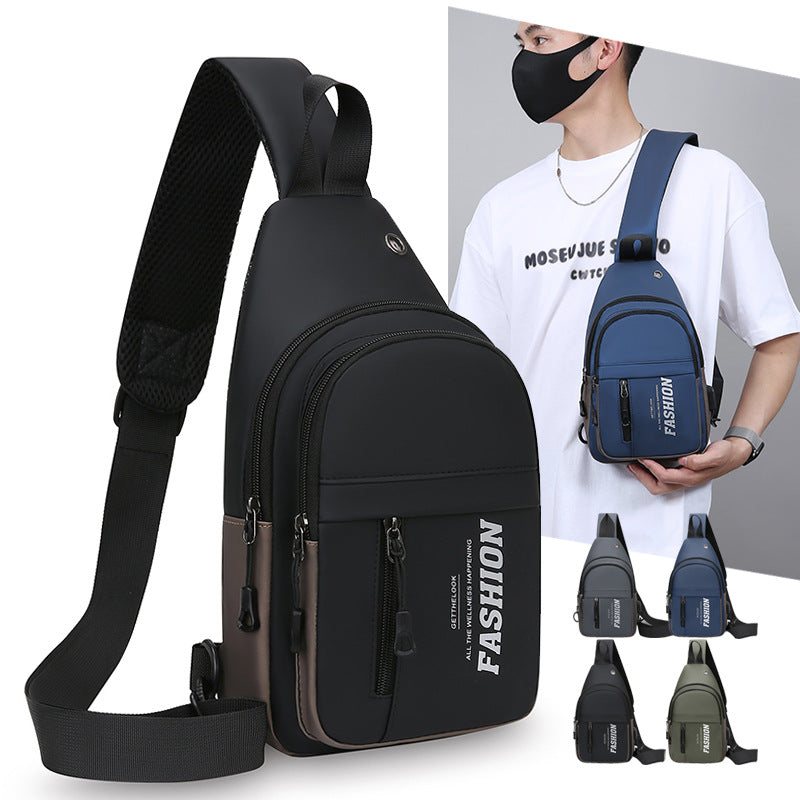 Crossbody bag men's trend versatile fashion fanny pack sports multi-functional breast bag 2025 new shoulder small backpack women