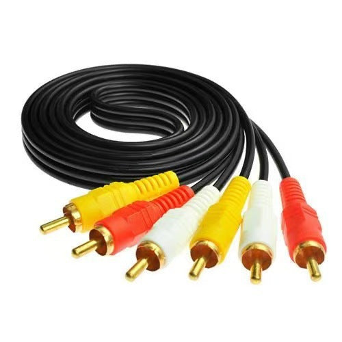 AV cable Three to three set-top box DVD connection Old TV 3 to 3 lotus head Audio and video cable 3 points 3 heads