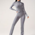 Two-piece color block yoga set for women - autumn casual versatile outdoor running fitness activewear
