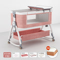 Aluminum alloy cherry blossom powder + coconut palm latex mat + storage basket + mosquito net + nursing table