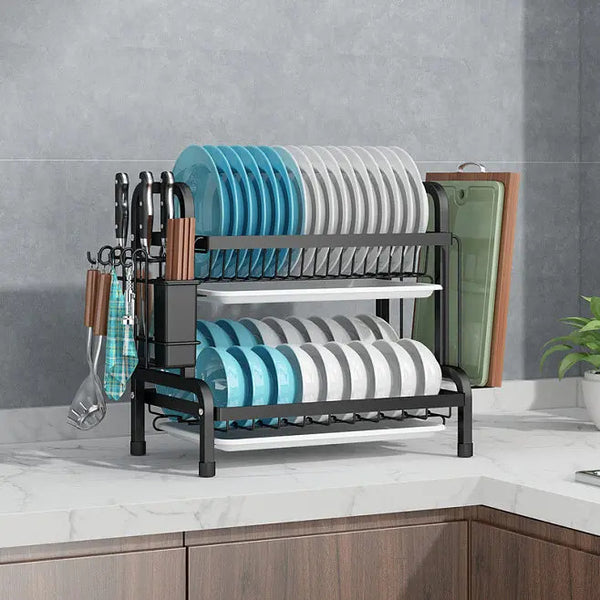 Kitchen Drain Shelf Bowl Rack Dish Rack Storage Shelf Kitchen Countertop Storage Dish Cutting Board Drain Rack