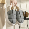 Cute briquettes cotton slippers women's bag heel fall and winternew arrivalindoor home outwearnon-slipthick solecouple confinement shoes