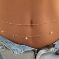 European and american cross-border street style hip-hop sweet & cool versatile rhinestone waist chain - minimalist geometric faux crystal belt