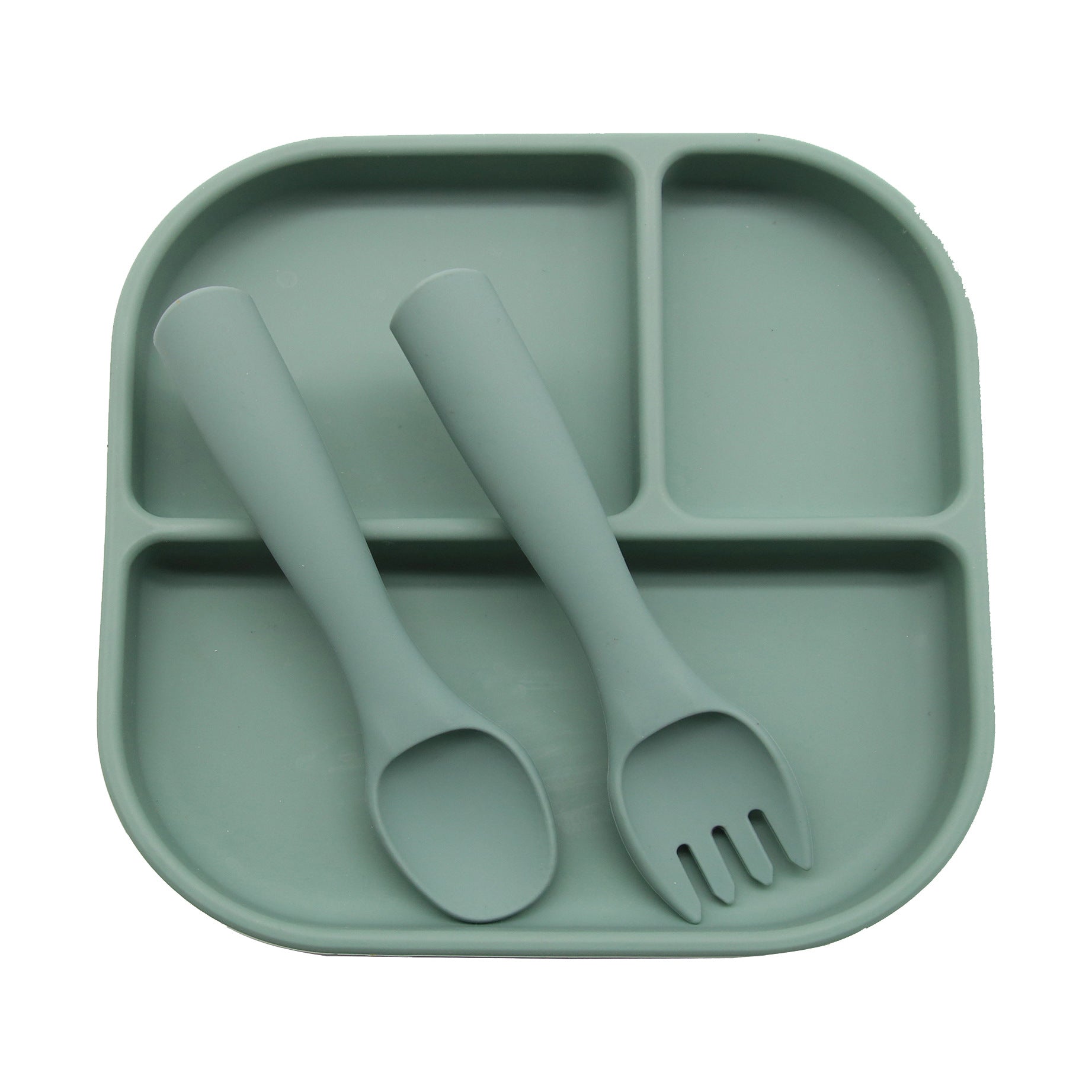 Cross-border supply of silicone plates, children's and babies' silicone plates, integrated silicone rice bowls, complementary food plates, feeding tableware