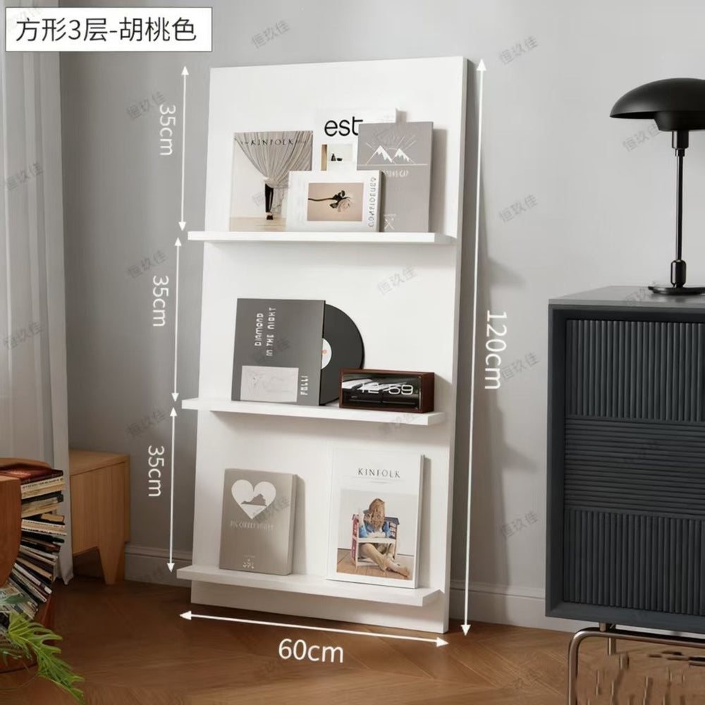 Magazine rack floor-standing storage rack wall-mounted book rack newspaper rack environmental-friendly multi-layer bookshelf medieval style reading bookshelf wood
