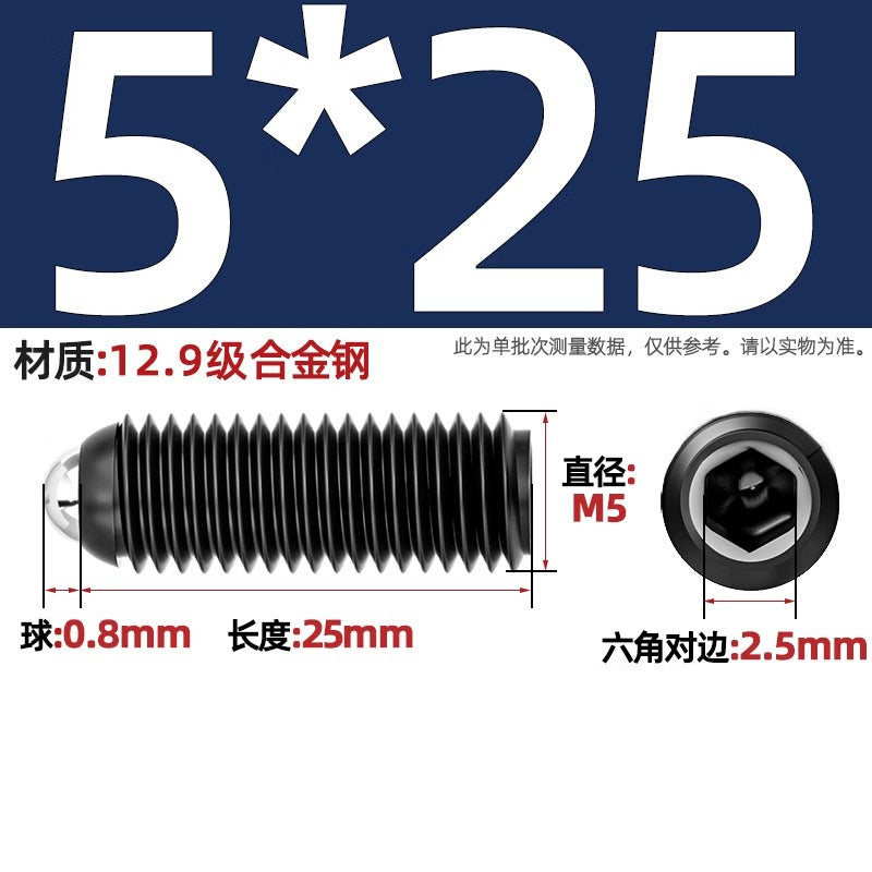 304 stainless steel/12.9 grade wave ball screw steel ball fastening spring ball head spring plunger ball glass positioning ball