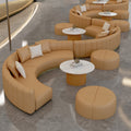 Hotel sofa bar vip room curved coffee table combination dining living room table and chair set - leather art