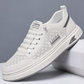 Men's 2026 spring new arrival: breathable hollow-out sneakers, slip-on perforated leather shoes, athletic casual versatile white shoes