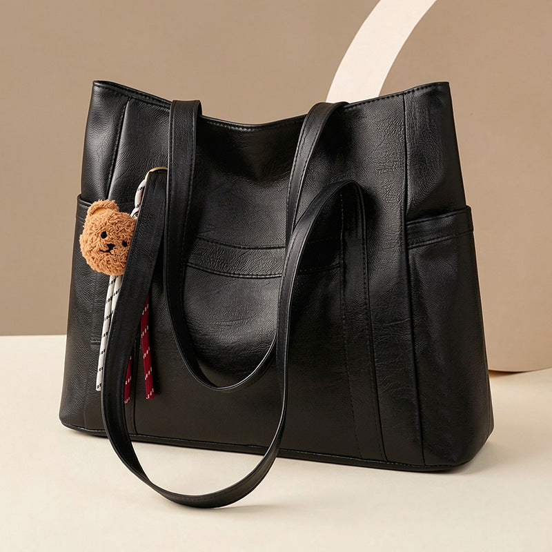 Large capacity fashionable versatile tote bag for women - 2026 spring retro new style casual commuter shoulder bag