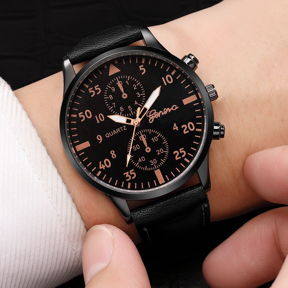 Aliexpress new men's versatile fashion watch, hot-selling business two-dial wristwatch, factory direct