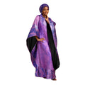 Aliexpress cross-border export african hot stamping plus size robe headscarf women's tassel dress + vest two-piece set