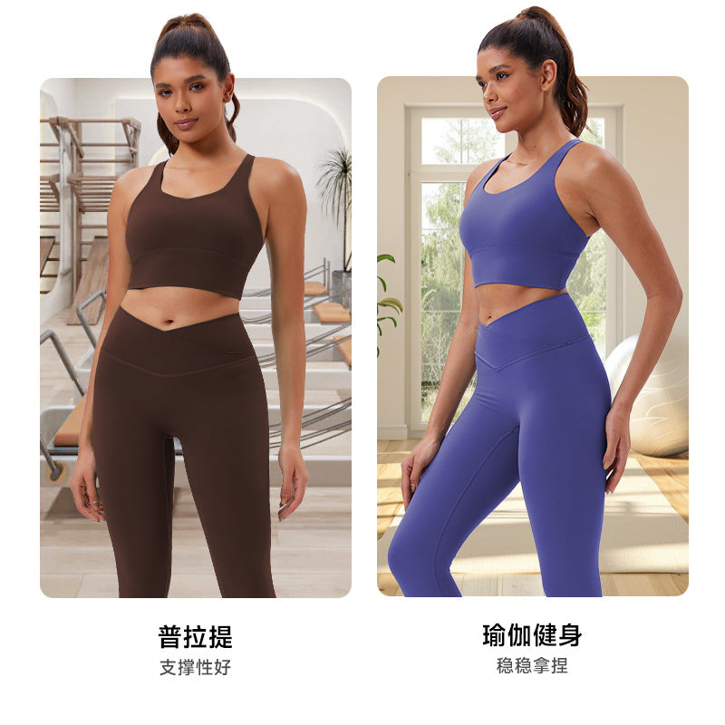Eco-friendly recycled fabric slimming yoga pants - high-waisted, tummy-control running leggings - v-shape versatile fitness pants - quick-dry