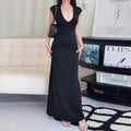 European and american style women's summer  new arrivals: fashionable solid color sleeveless v-neck bodycon mini dress - wholesale