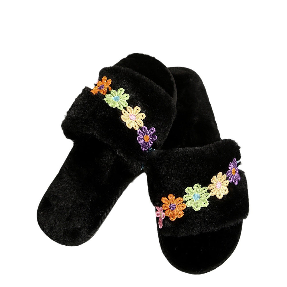 amazon plus size winter slippers plush open toe floor cotton slippers indoor home warm fuzzy slippers