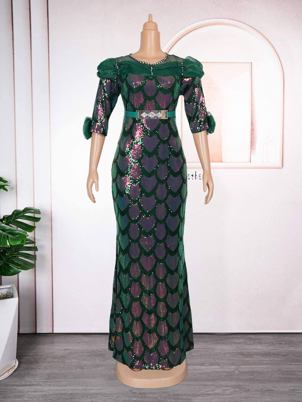 fashionnew arrivalsequin mermaid skirt christmas party dress african women's clothing  plus sizedress