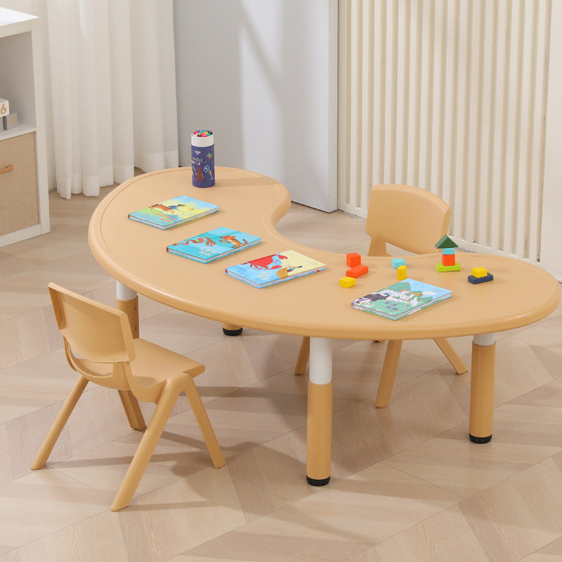 Children's table and chair set Kindergarten table and chair Baby painting game learning desk Plastic lifting moon creative table