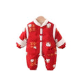 Baby romper cotton-padded newborn outfit - new year's outfit, "peace & joy" quilted thickened cotton-padded new year's clothes, new year's greeting outfit