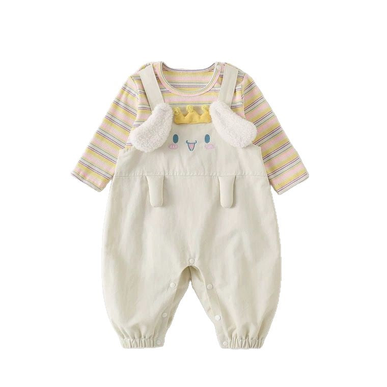 Baby autumn suit rompers spring autummale baby stripeslong sleeves overalls two-piece set jumpsuit
