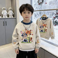 Boys' and girls'  spring new arrivals: trendy animal print hoodies, stylish tops for toddlers and young children, cartoon kids' outerwear