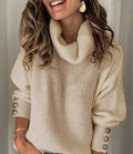 2023 wish cross-border autumn/winter european and american style women's sweatshirt, high neck knit top, ready stock