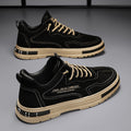 Men's spring breathable kitchen work shoes - anti-slip, waterproof, wear-resistant, safety shoes, trendy black casual sneakers