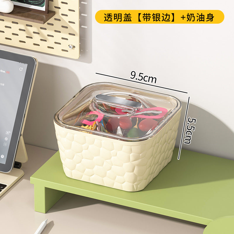 Cross-border dopamine girl rubber band hand jewelry box large capacity desktop hair band box with lid hairpin jewelry storage box