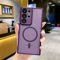 Suitable for samsung s23ultra skin-feeling frosted mobile phone case s25 ya shield magnetic lens protective case s23plus soft