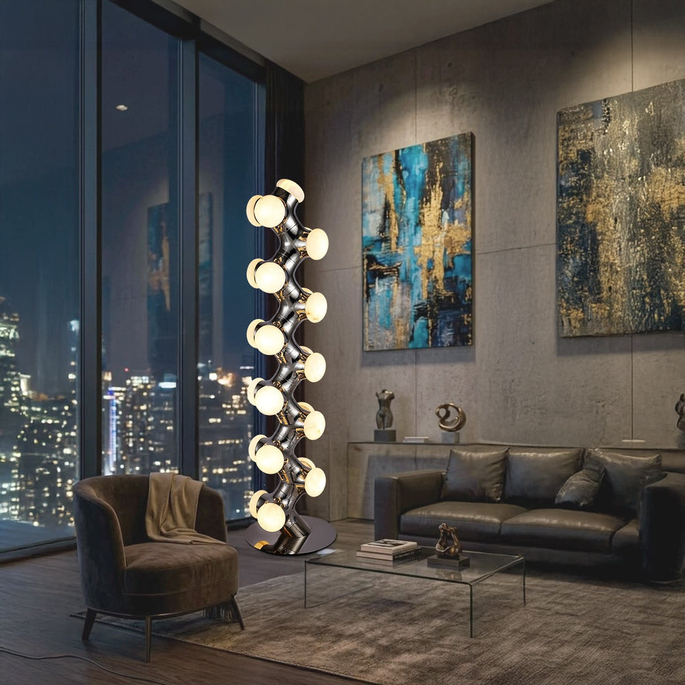 Spanish imported marble designer floor lamp - perfect for living rooms, studies, high-end luxury hotels, and villa lobbies