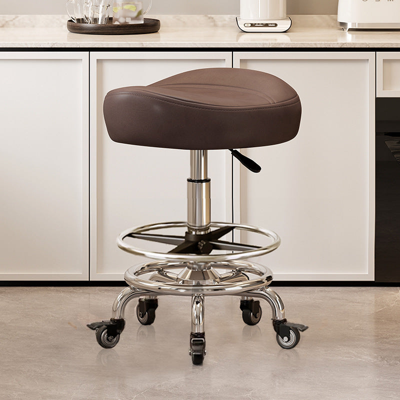 Saddle Chair Kitchen Cooking Chair Front Desk Cashier High Stool Universal Wheel Lifting Chair Beauty Barber Stool