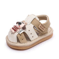 Baby boys' soft-soled summer cartoon breathable sandals, girls' beach shoes, 0-2 years old infant and toddler baby girls' light-up squeaky sandals 1