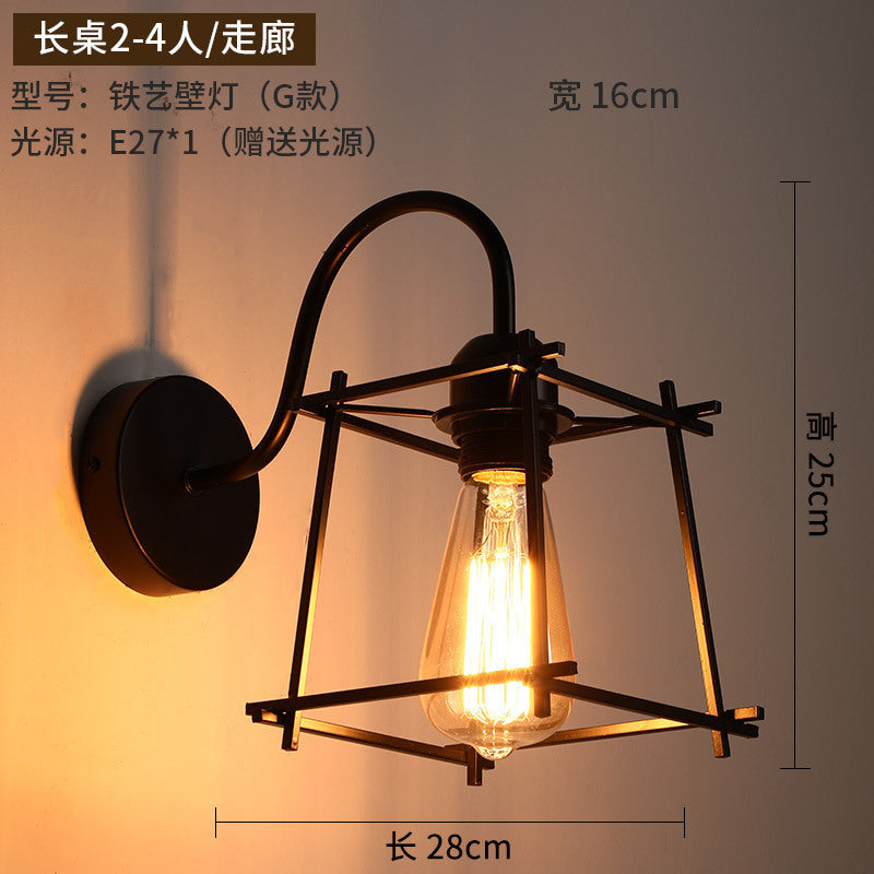 Vintage industrial wind wall lamp American personality creative wall lamp decoration aisle corridor balcony restaurant bar stair lamp
