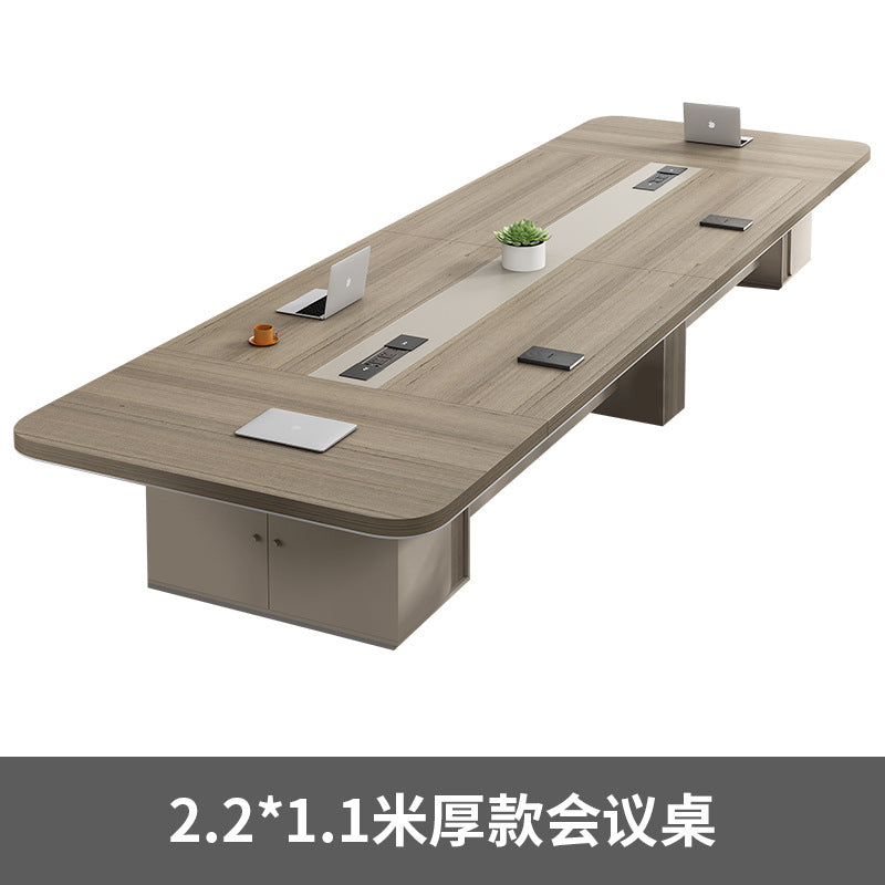 Conference table - long, minimalist rectangular design for meeting rooms, office furniture, suitable for small to large conference and negotiation settings - table and chair set