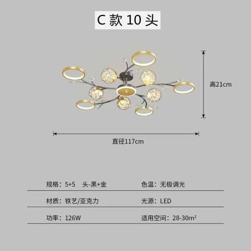 Living room ceiling chandelier Gypsy modern simple atmosphere household lamp creative personality Nordic led bedroom lighting