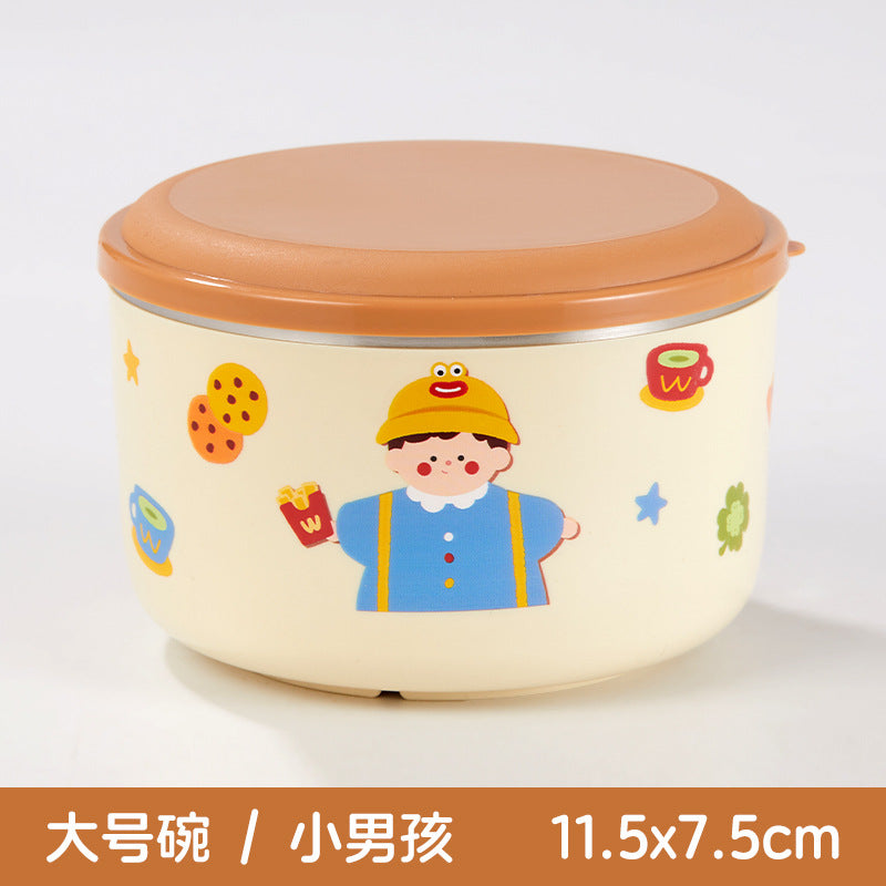 304 stainless steel mug, kids' cartoon cup, family matching water cup set (family of three), children's rice bowl and soup bowl
