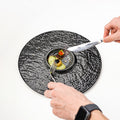 Kiln-turned-stylish high-looking crater relief decoration dessert plate creative desktop pastry western food plate dessert plate