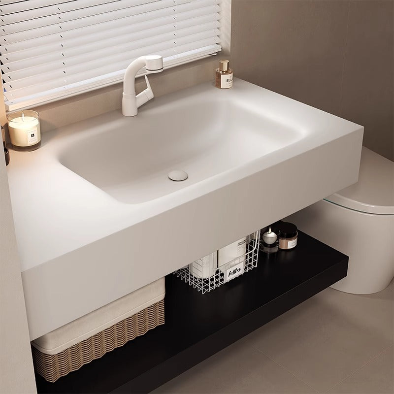 Rock slab hot bending integrated basin, bathroom cabinet, bathroom combination washbasin, hand and face sink, intelligent storage bathroom cabinet.
