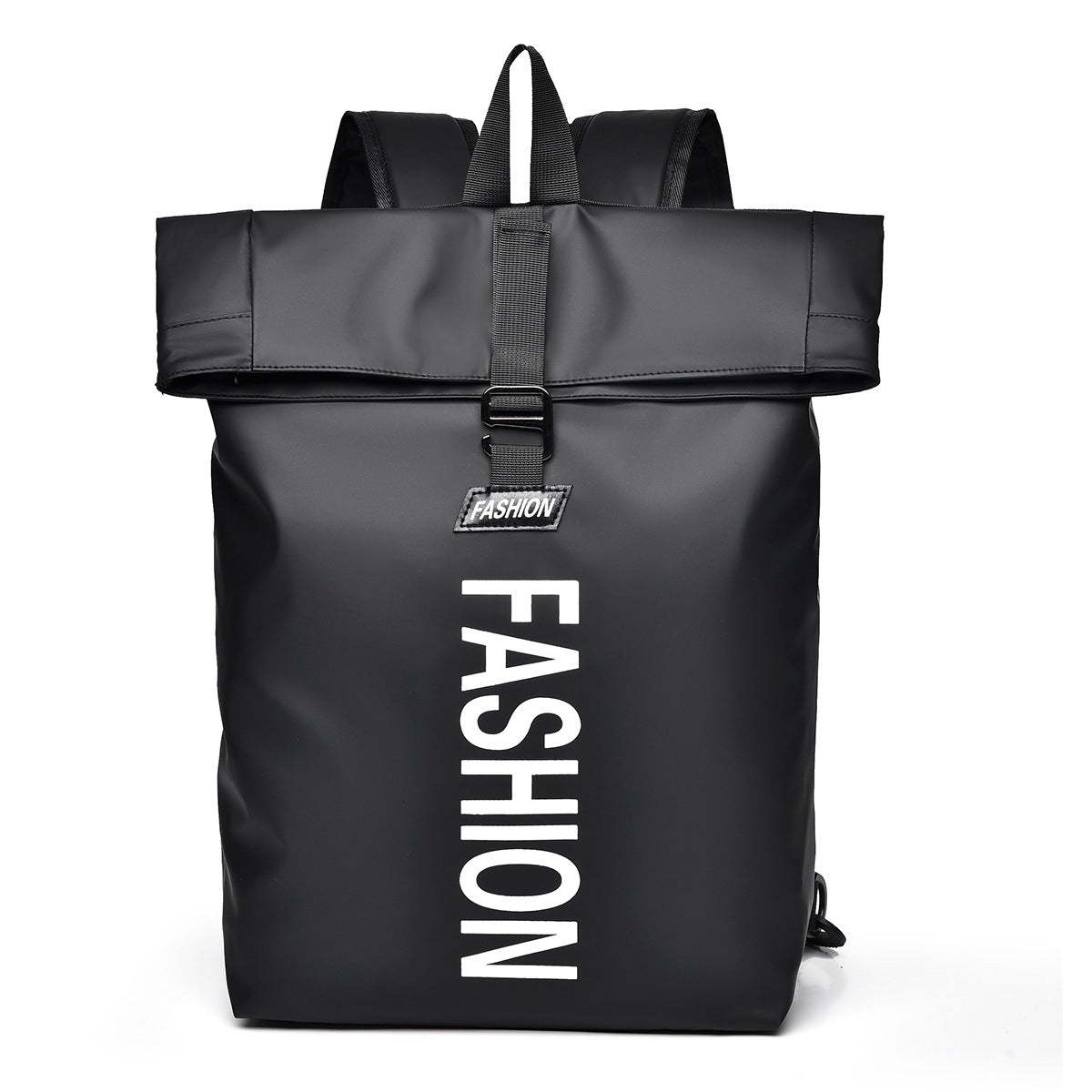 Cross-border trendy cool casual backpack men's travel commuter backpack folding roll mouth travel bag casual student bag