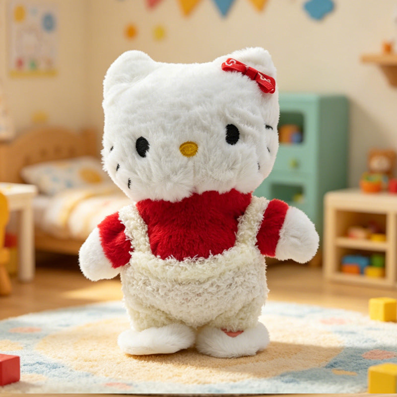 Walking and singing overalls plush toy - soft, huggable, and healing companion doll - a fun and heartwarming gift for girls
