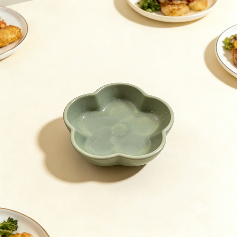Ins cream style multi-color creative plate for home hot pot dipping dish side dish pickles vinegar plate ceramic flavor plate wholesale