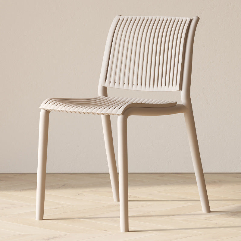 New arrival: thickened modern minimalist nordic dining chair - plastic chair, balcony outdoor vertical stripe leisure chair, stackable waiting chair