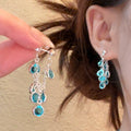 Spring flash blue grape tassel earrings women's light luxury classy earrings elegant niche two-wear earrings