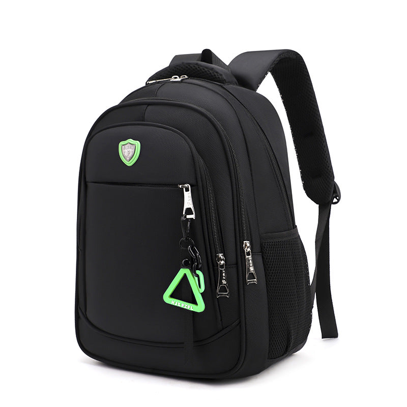 Short trip backpack with pendant, light backpack, men's large-capacity business computer bag, junior high school student schoolbag