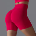 Fashion cross-border seamless pure color yoga shorts tight running fitness yoga clothes high waist butt lift peach sports pants