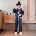 Girls' spring/autumn outfit set: new stylish and trendy girls' activewear jacket, popular children's clothing, spring collection for older girls, early spring styles