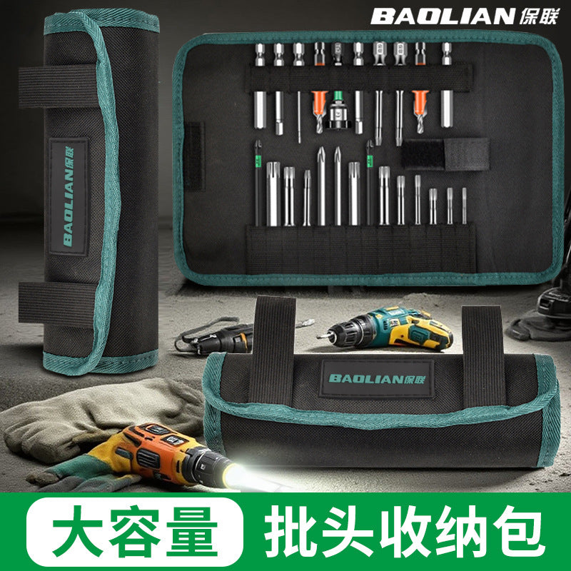 Roll tool bag bit electrician small portable abrasion resistant waist bag abrasion resistant cosmetics bag multifunctional satchel roll bag