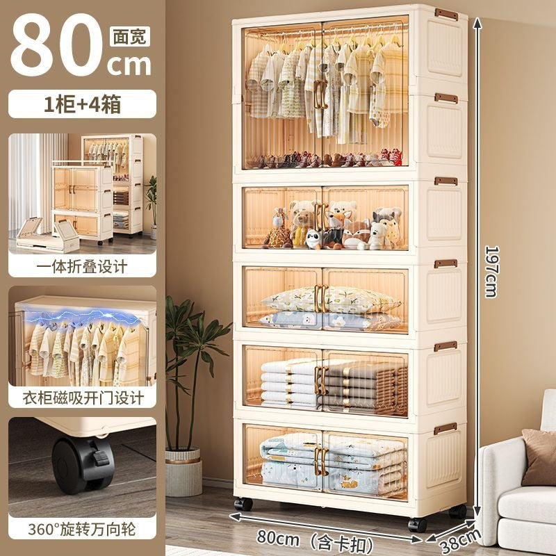 Installation-free kids wardrobe foldable storage cabinet baby simple wardrobe clothes storage cabinet kids small wardrobe
